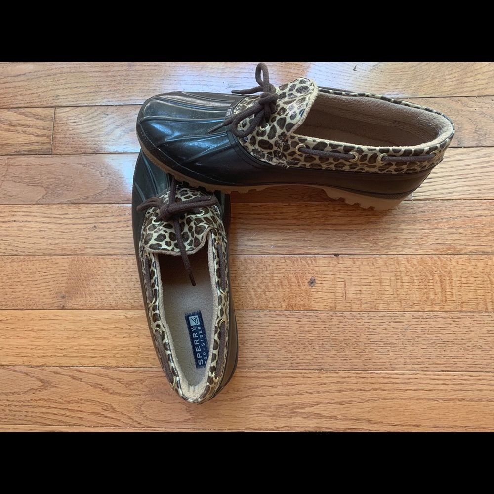 Sperry Topsider Leopard Slip On Rain Shoe